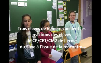 Réactions des élèves à l’issue de la rencontre PARTIE 1