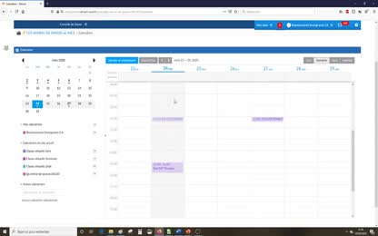 Calendrier Classe virtuelle