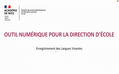 ONDE-#2 Enregistrement des langues vivantes