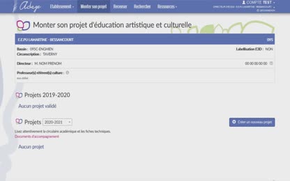 Monter un projet Adage pour le 1er degré