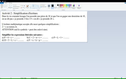 Cinquième_Activité 2 simplification d’écriture.
