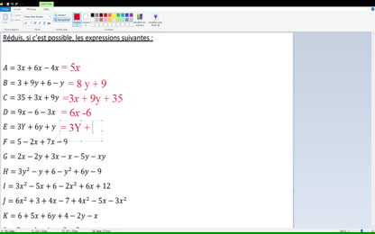 Entrainement calcul littéral