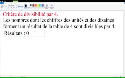 Critère de divisibilité par 4.