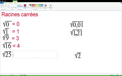 Racines carrées.